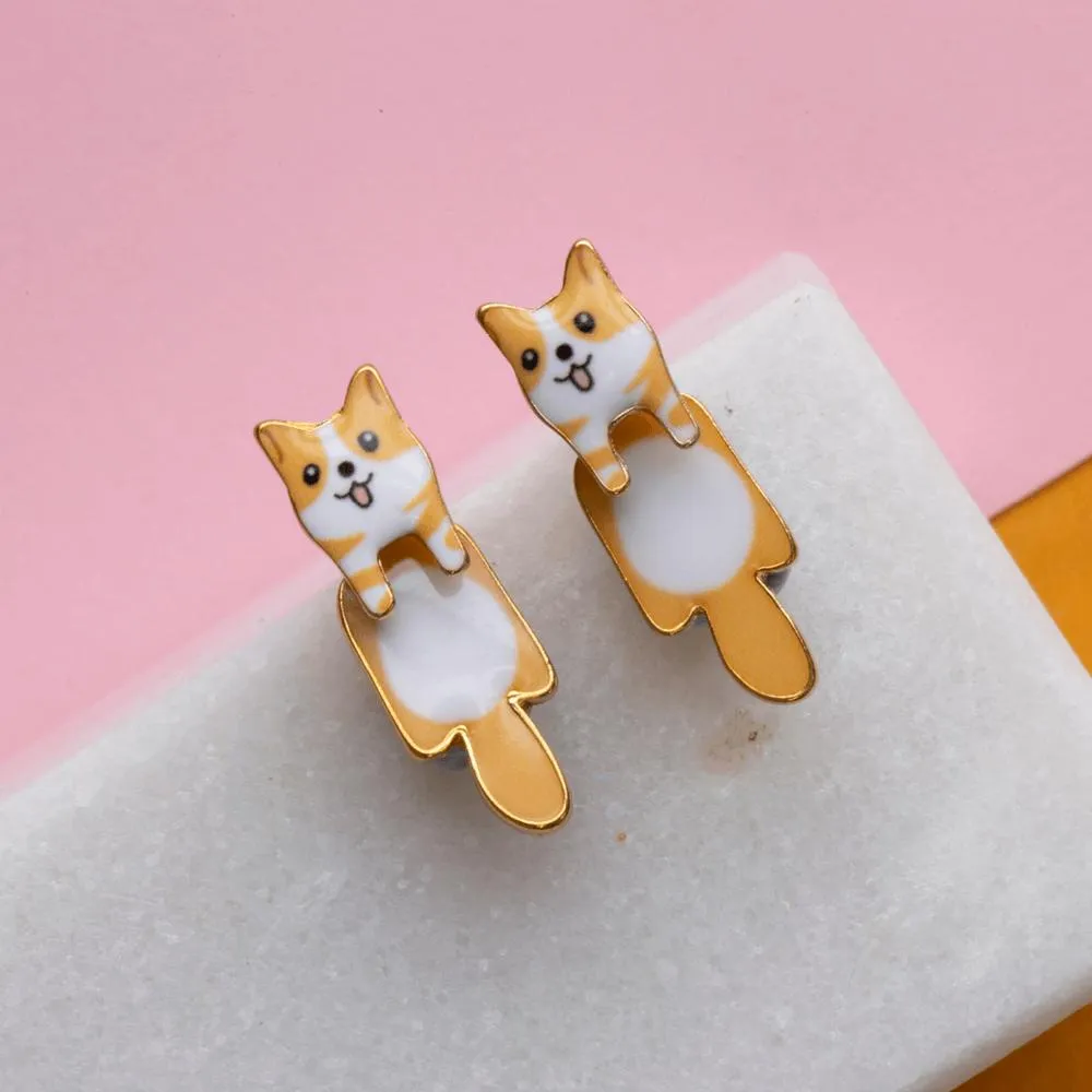 Drop Earring Dog Corgi