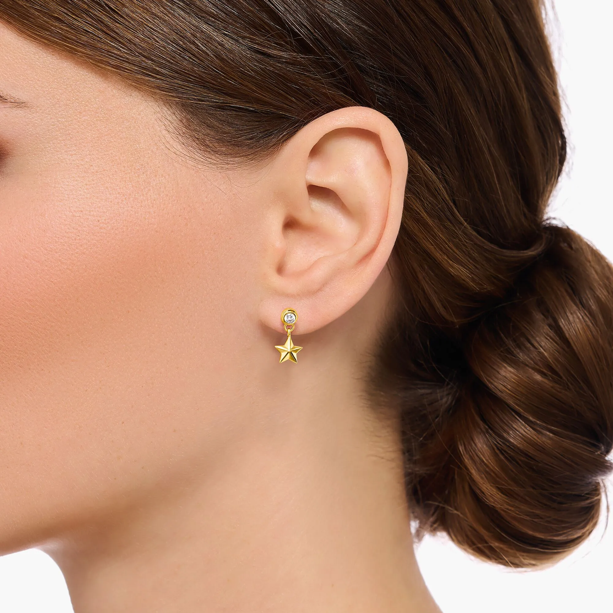 Ear Studs with sun and moon - gold