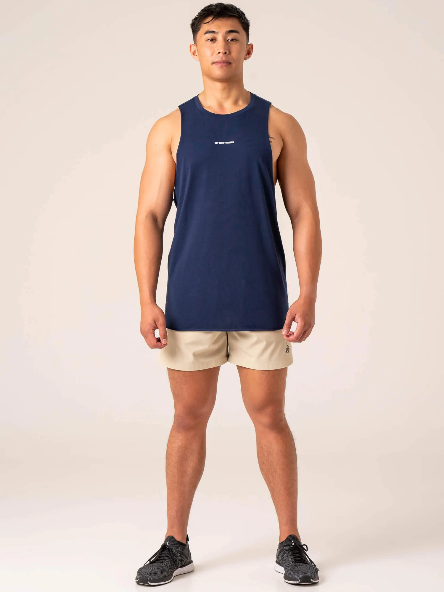 Emerge Drop Armhole Tank - Navy