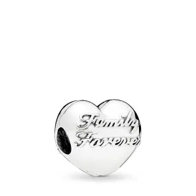 Family Forever silver heart clip