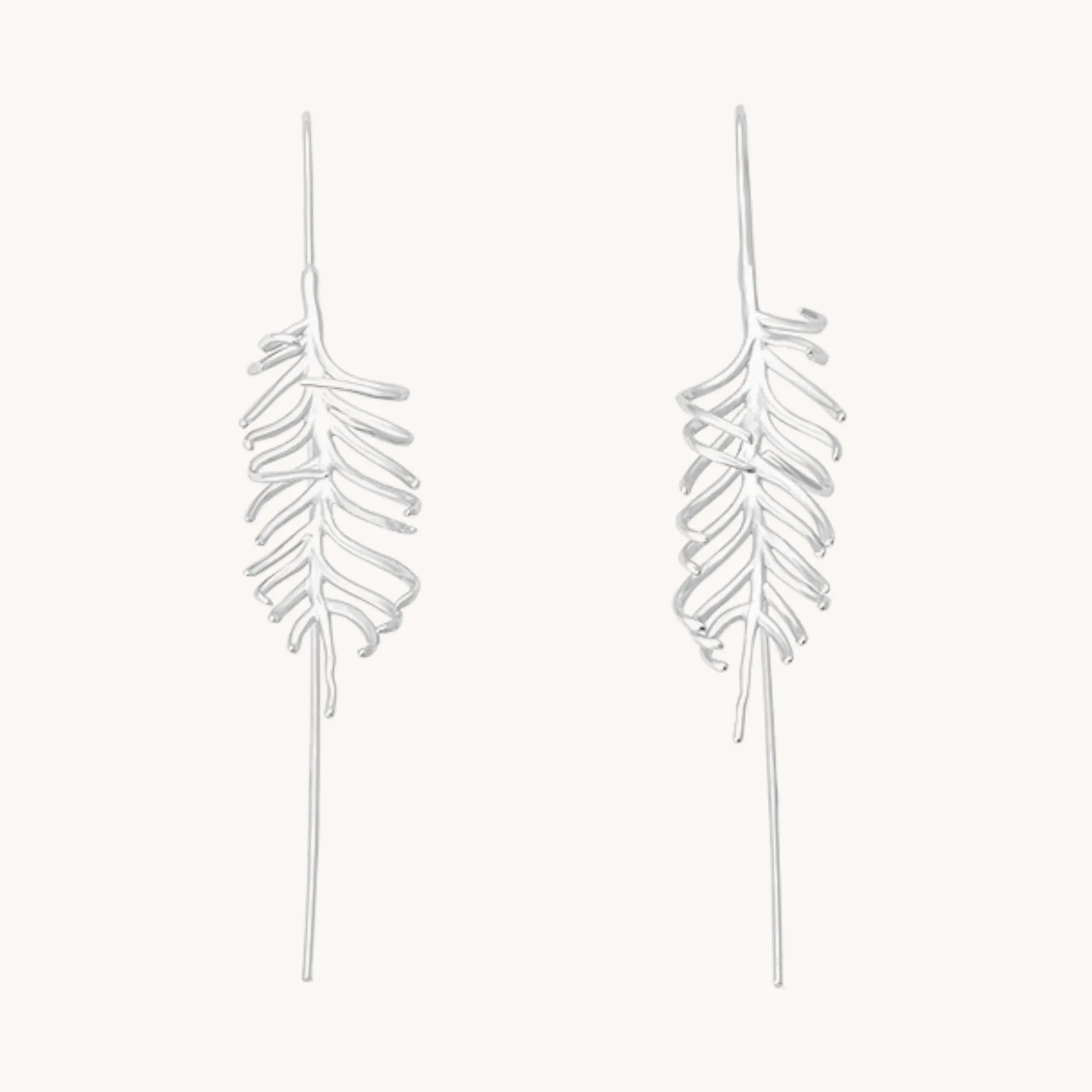 Fern Silver Drop Earrings W.