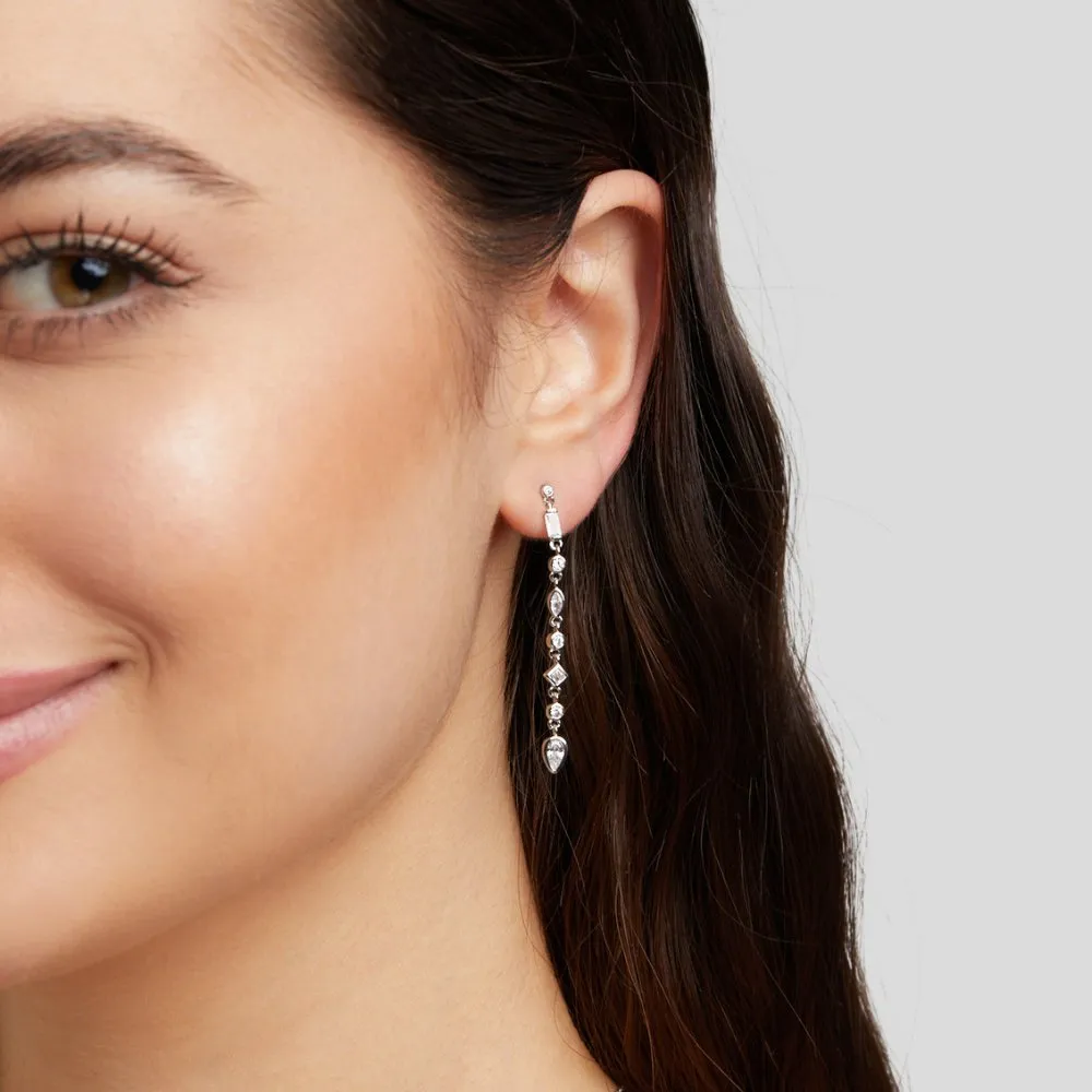 Gianna Silver Crystal Drop Earrings