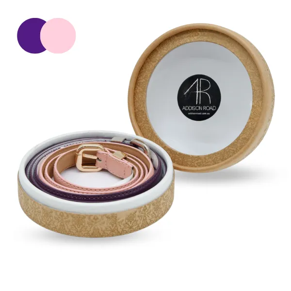 Gift Box | Women's Pink & Purple Skinny Leather Belts Gift Set