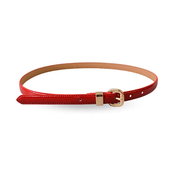 Gift Box | Women's Red & White Skinny Leather Belts Gift Set