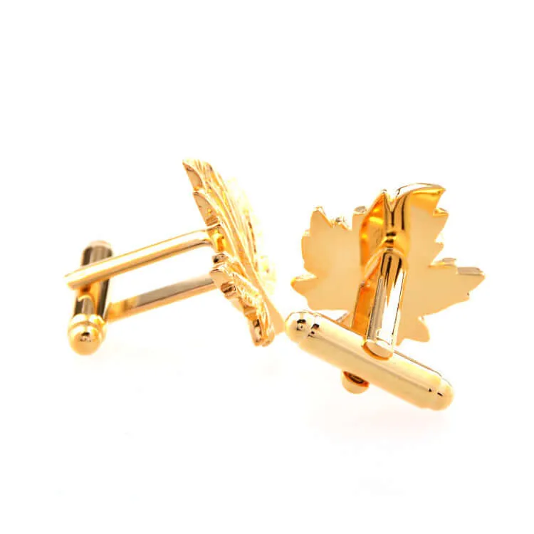 Golden Maple Leaf French Swank Cufflinks