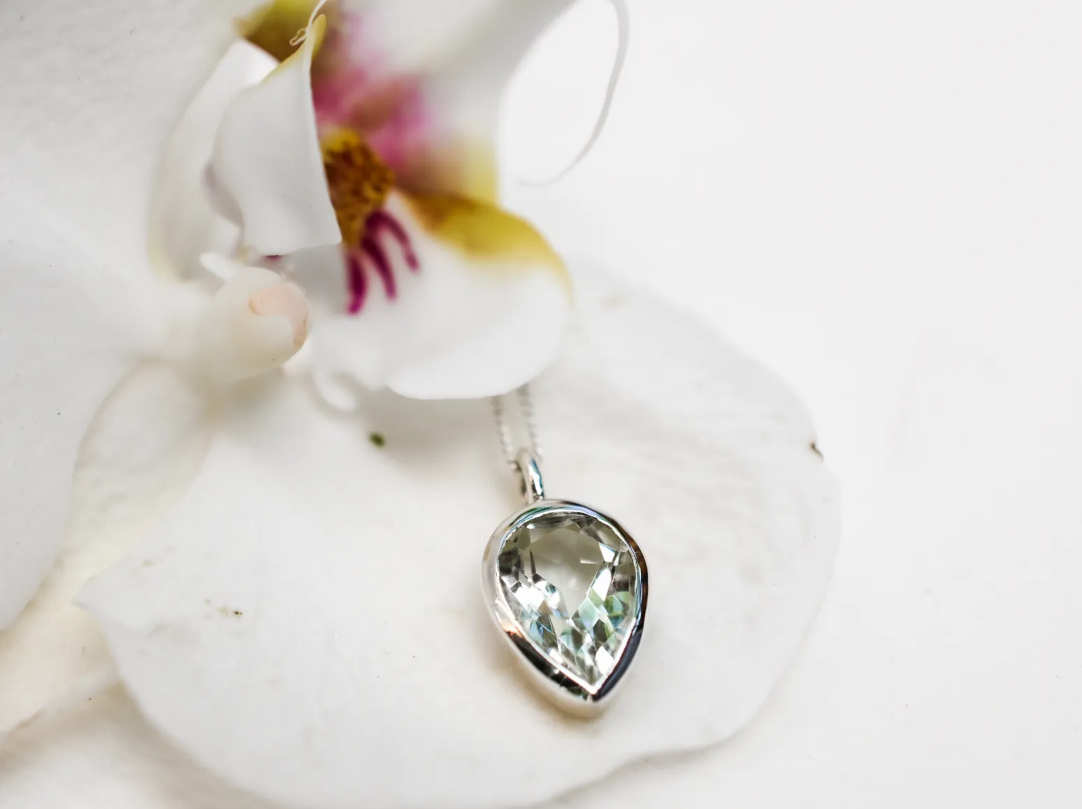 Green Amethyst Gem Drop Pendant