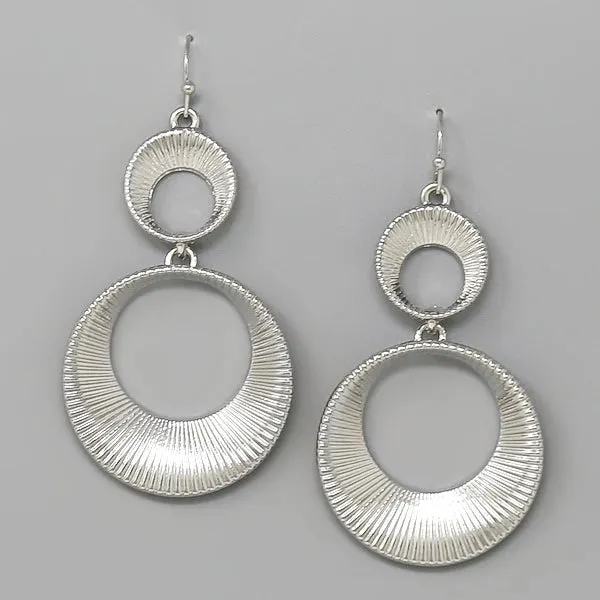 Hoop Ribbed Drop Earrings