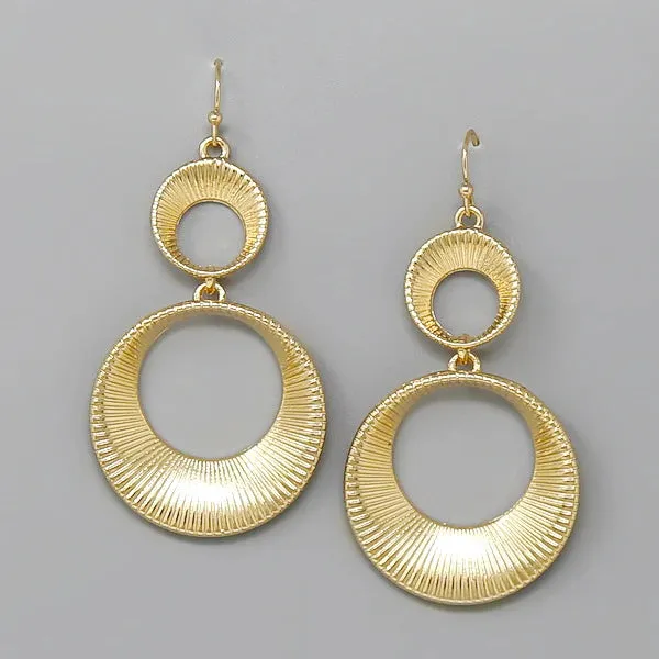 Hoop Ribbed Drop Earrings