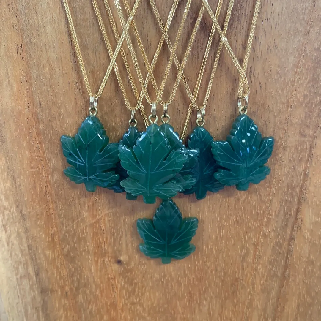 Jade Maple Leaf Pendant