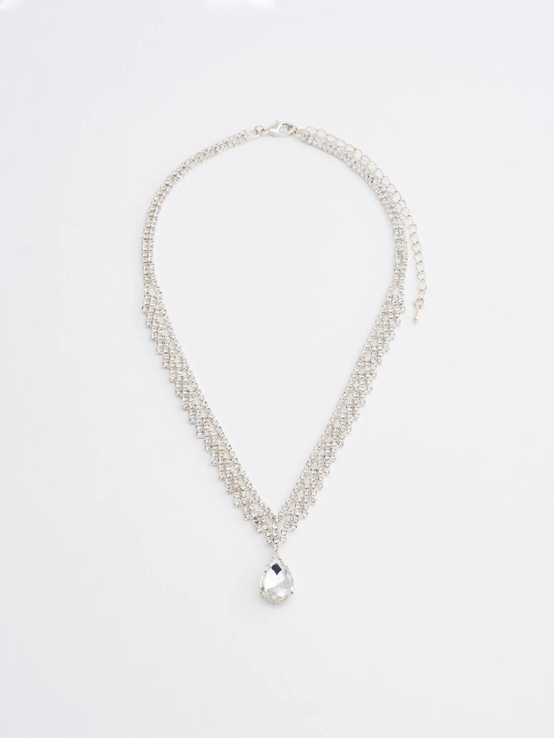 Jewelled Tear Drop Necklace