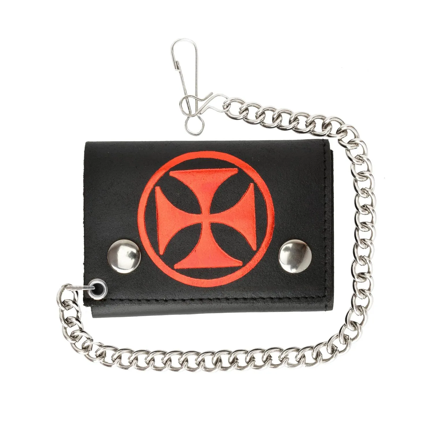 Leather Chain Wallets Red Chopper