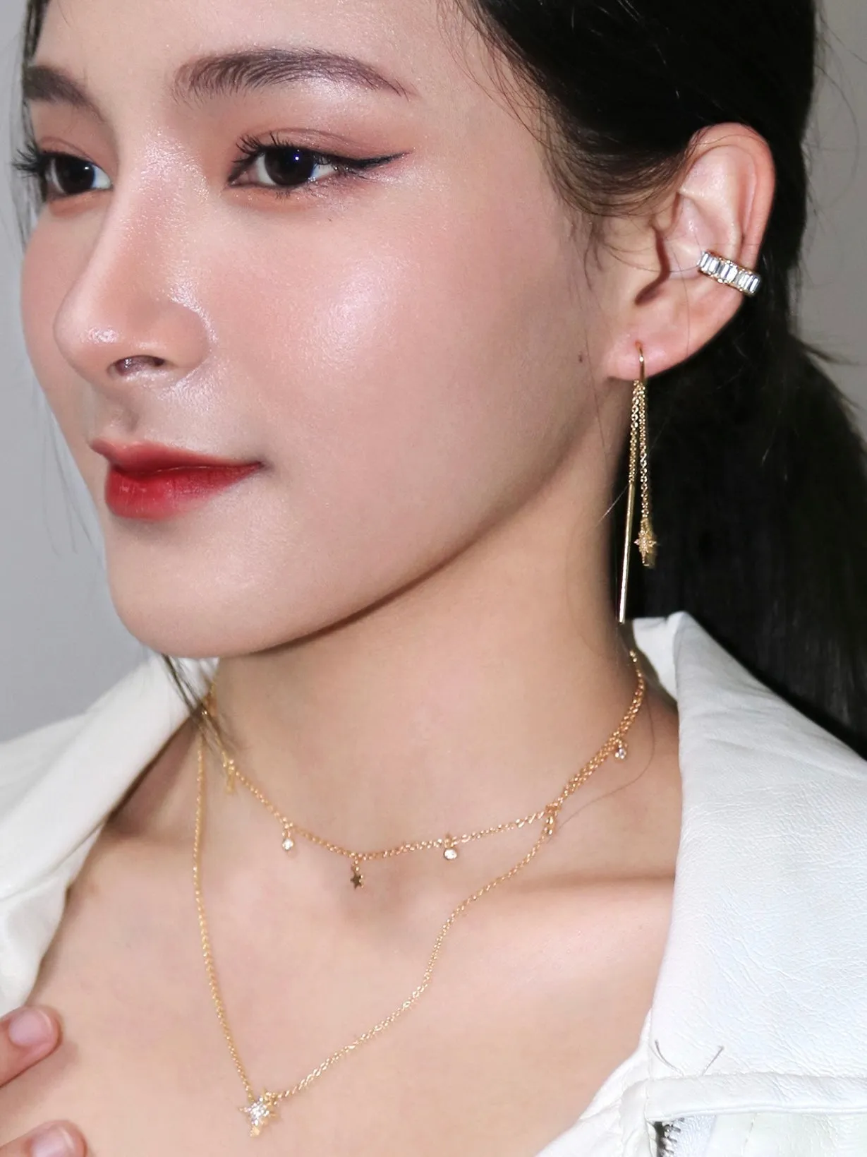 Luxurious Crystal Pave Baguette Ear Cuff