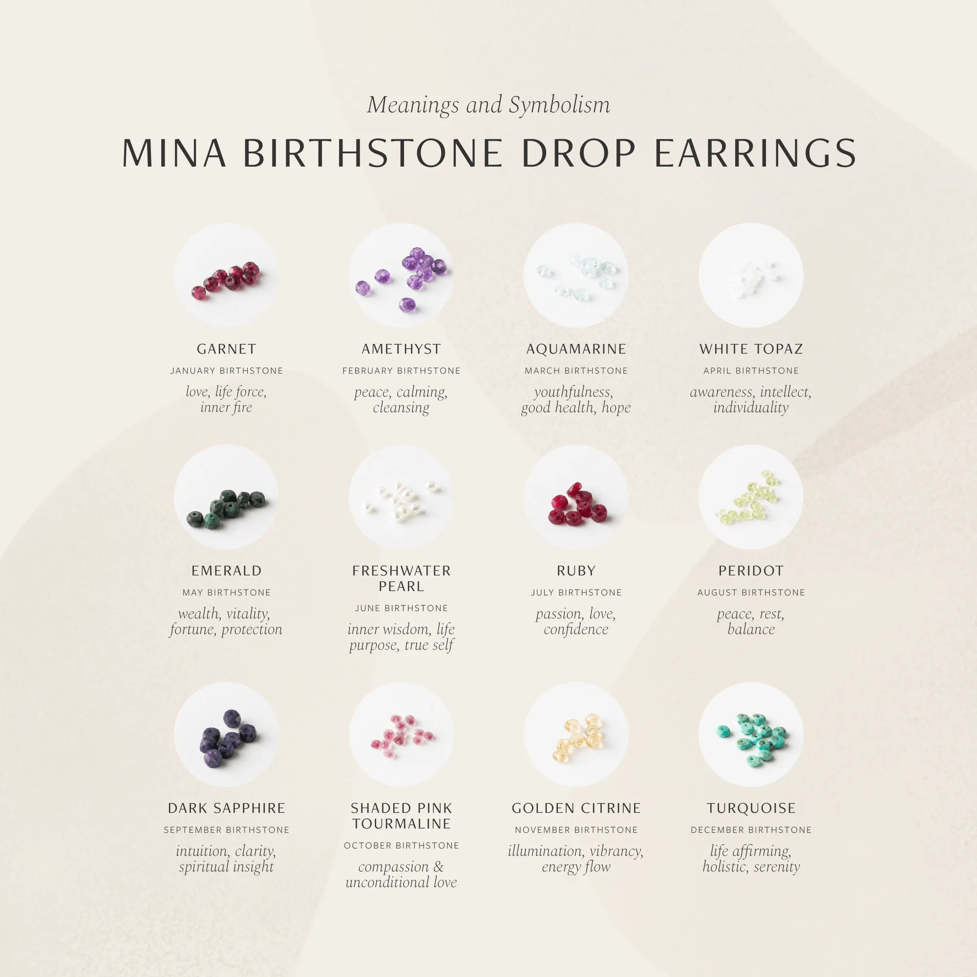 Mina Birthstone Drop Earrings