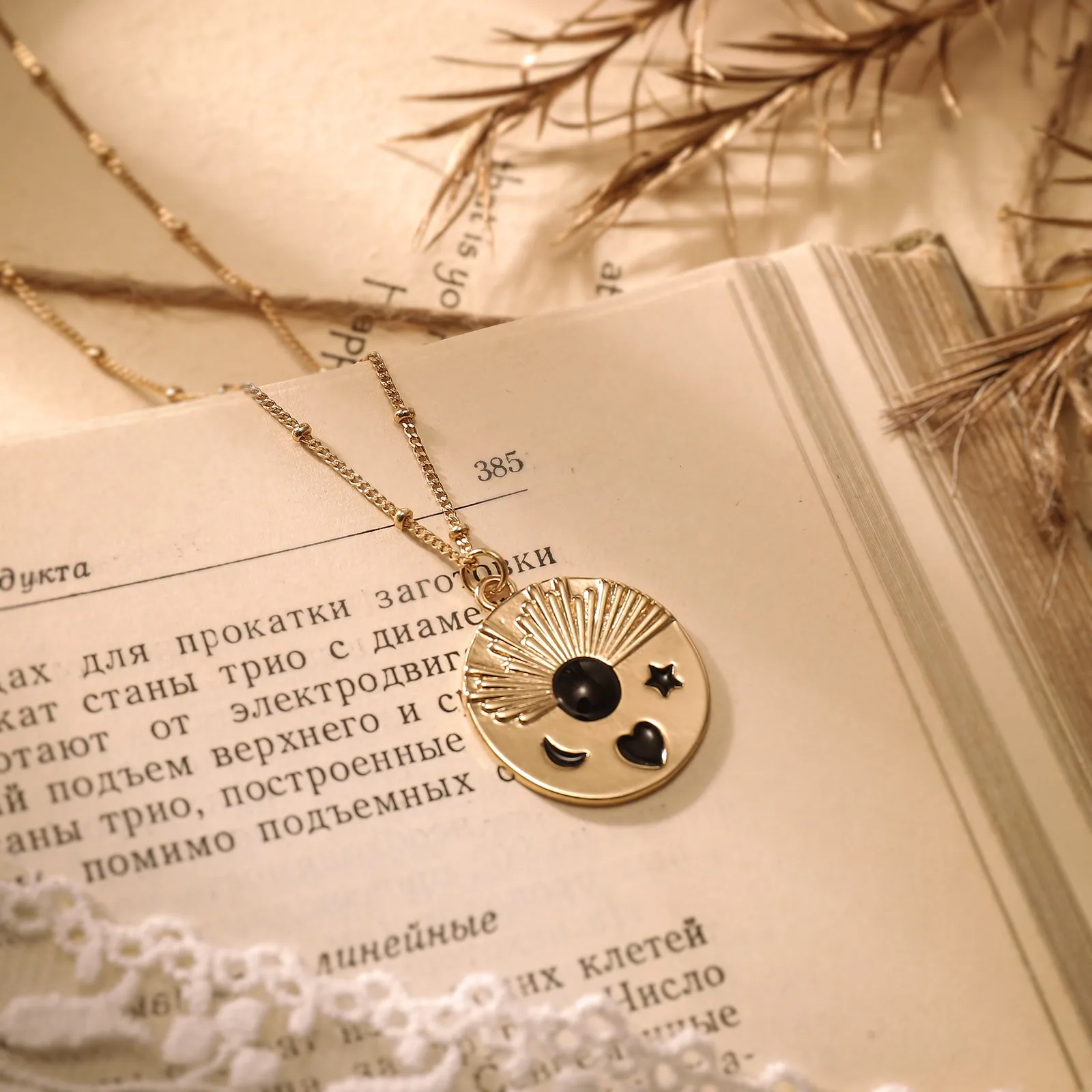 Moon Star Pendant Necklace