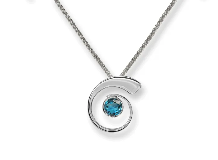 Nautilus Blue Topaz Pendant