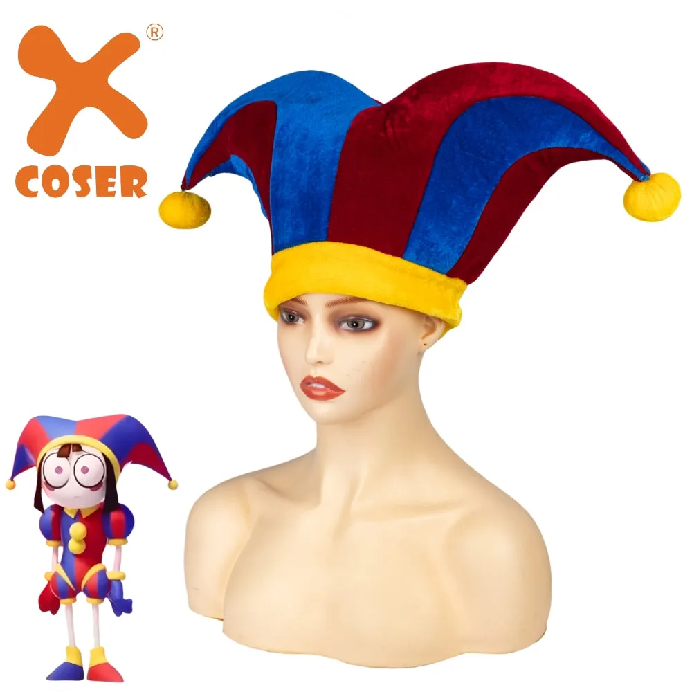 【New Arrival】Xcoser  The Amazing Digital Circus The Amazing Digital Circus Pomni Cosplay Hats Adult/Kids Clown Hats