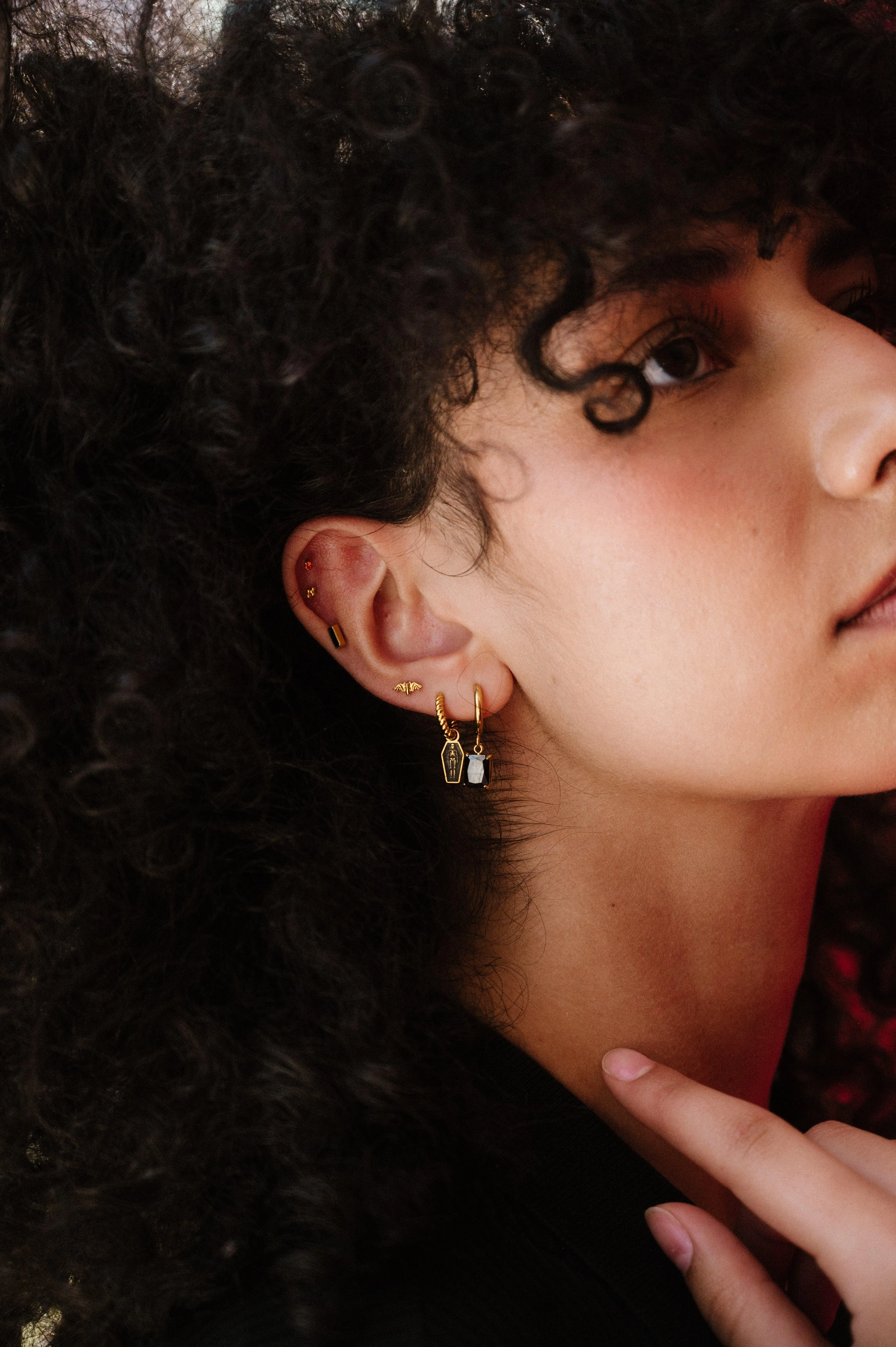 Onyx Hoop Earrings