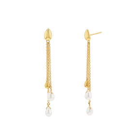 Pearl Drop Chain Earrings