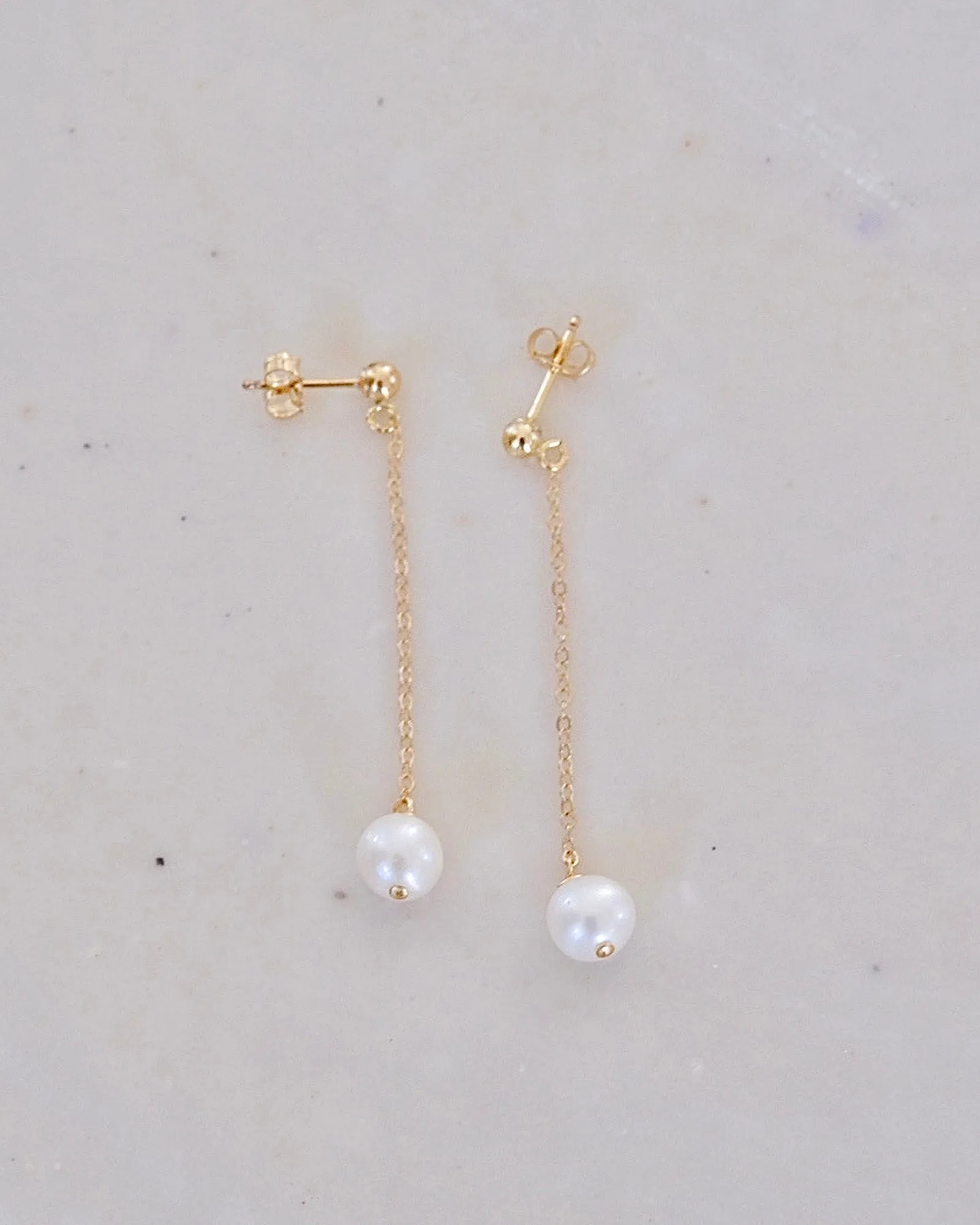 Pearl Drop Stud Earrings