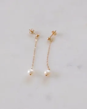 Pearl Drop Stud Earrings