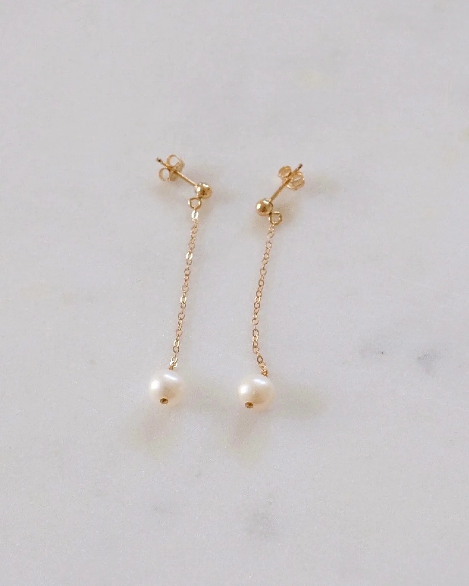 Pearl Drop Stud Earrings