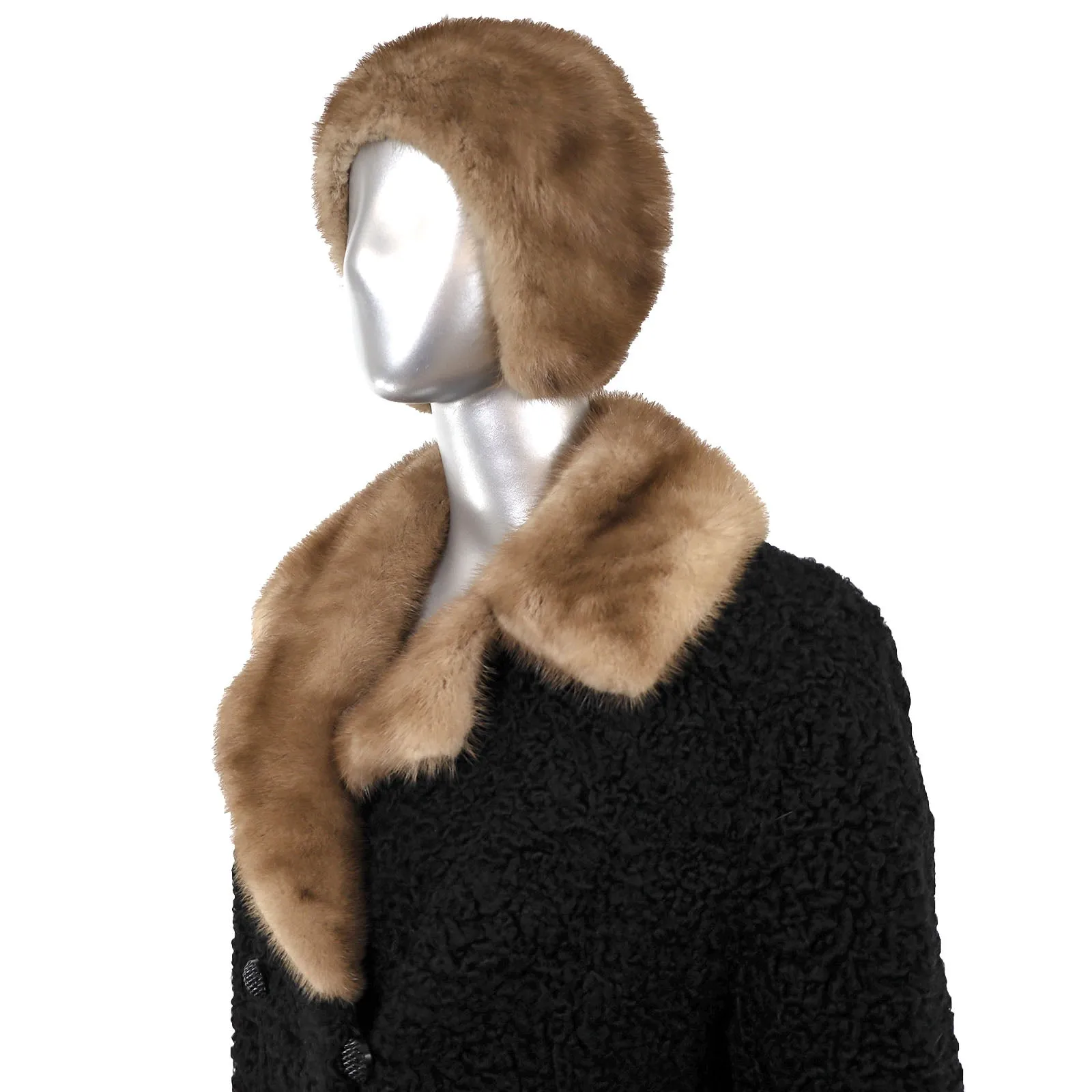 Persian Lamb Jacket with Two Mink Hats- Size L