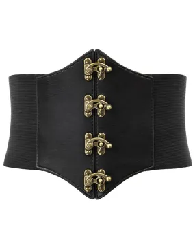 Pirate Corset Stretch Belts Retro Buckle Wide Waist Cincher