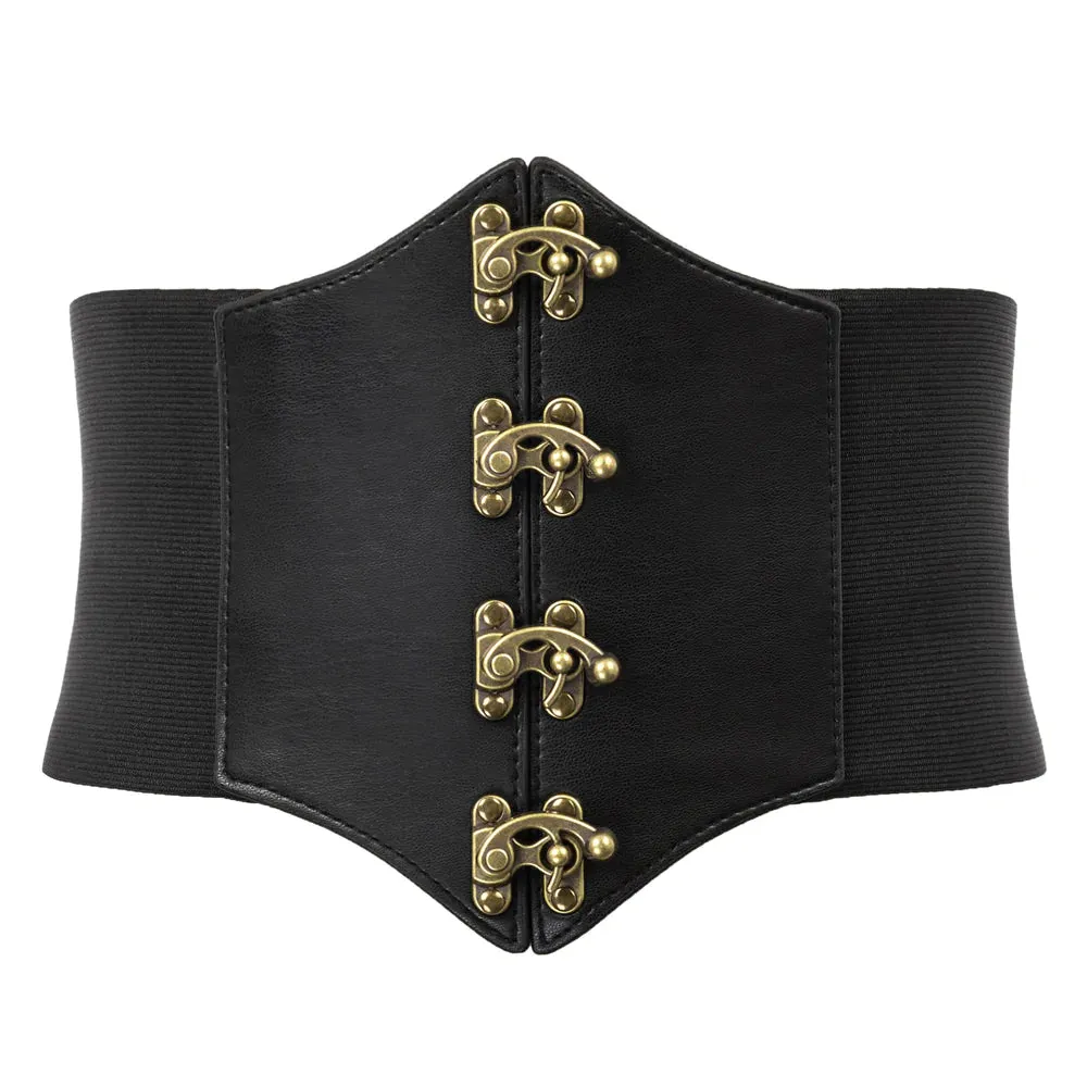 Pirate Corset Stretch Belts Retro Buckle Wide Waist Cincher