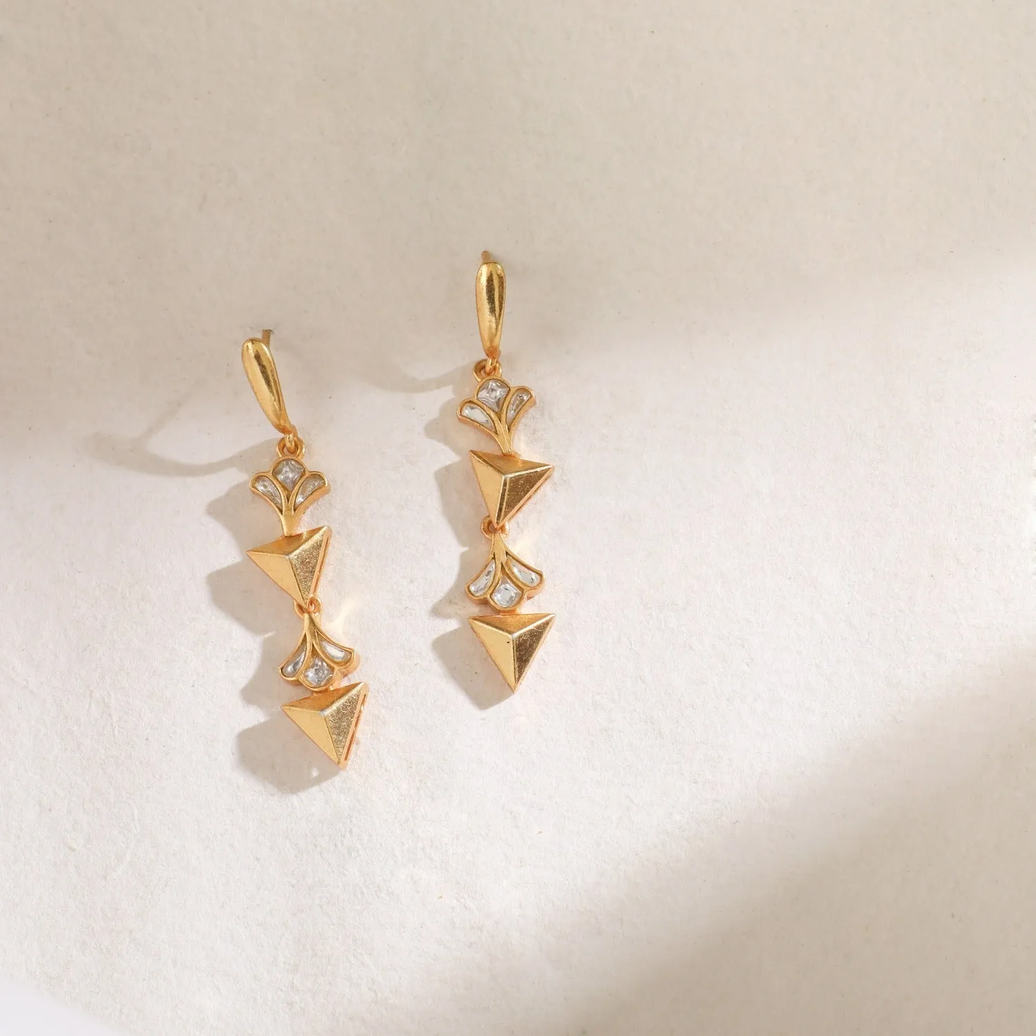 Pyramid Minimal Drop Earrings