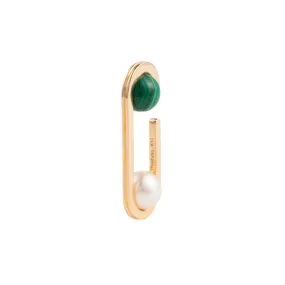 "Beluga" Malachite Pearl Ear Cuff