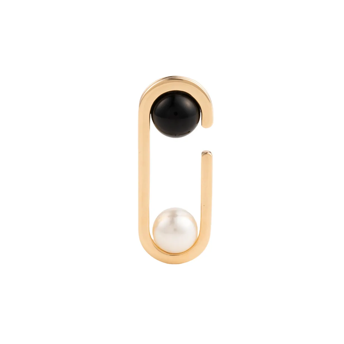 "Beluga" Onyx Pearl Ear Cuff