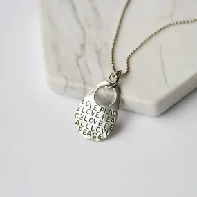 "Love, Peace" Stamping Pendant