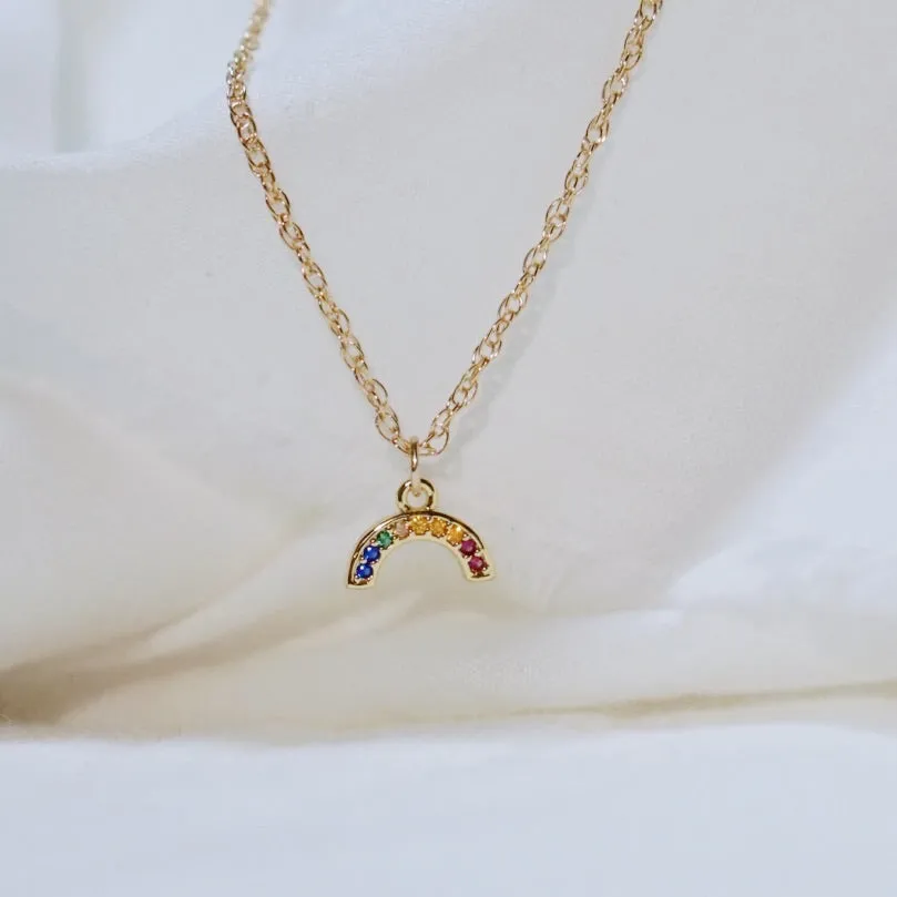 Rainbow CZ Pendant Necklace