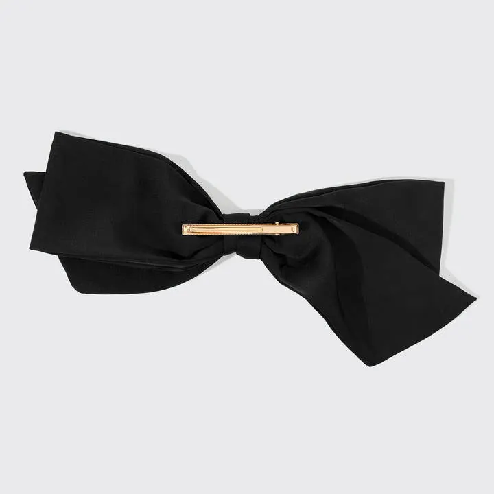 Recycled Fabric Bow Hair Clip - Black