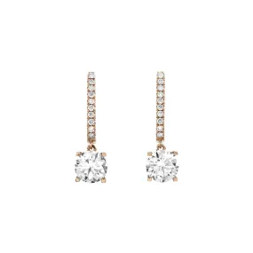 Solitaire Claw Set Drop Earrings