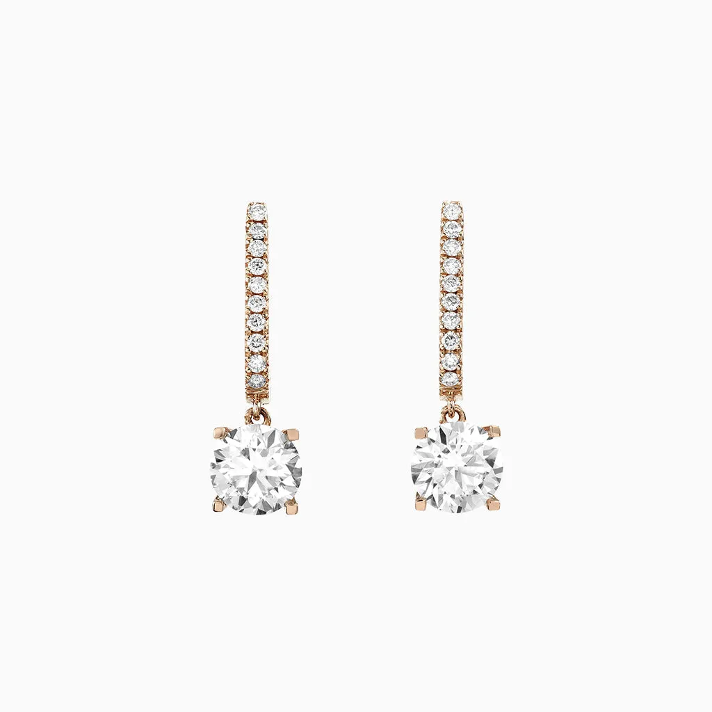 Solitaire Claw Set Drop Earrings