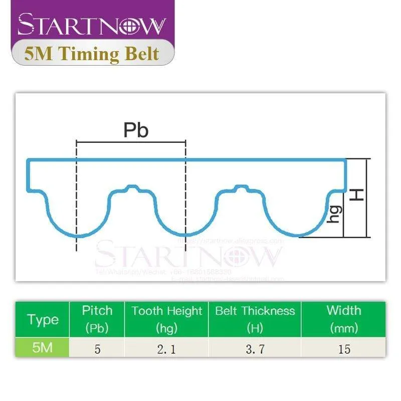 Startnow HTD 5M Series Open-Ended Timing Belt Transmission Belts Width 10 15mm 20 25 30 40mm 50 For 3D Printer CO2 Laser Machine