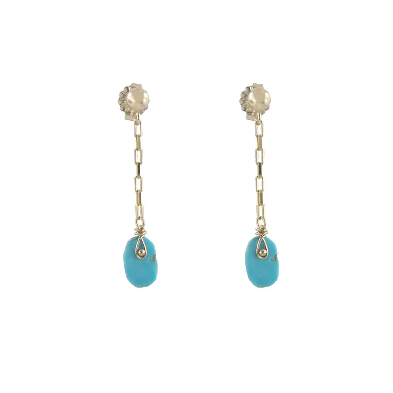 Tabbed Turquoise Earrings