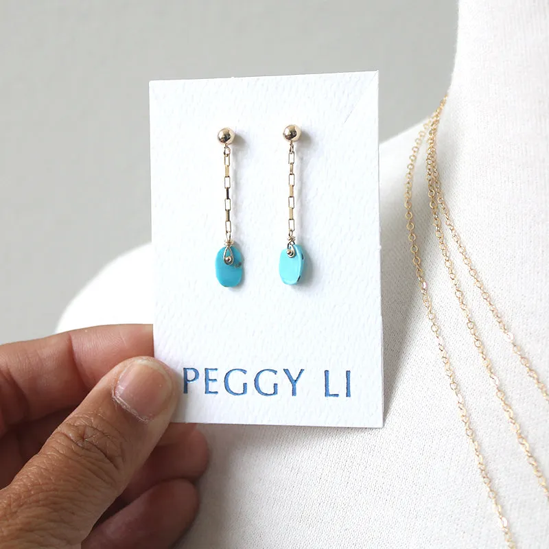 Tabbed Turquoise Earrings