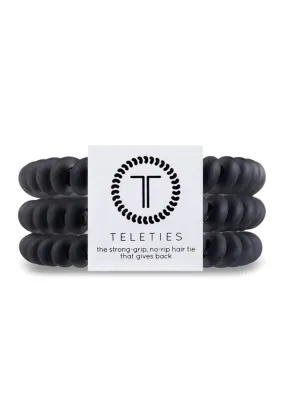 TELETIES Small Hair Ties - Matte Black