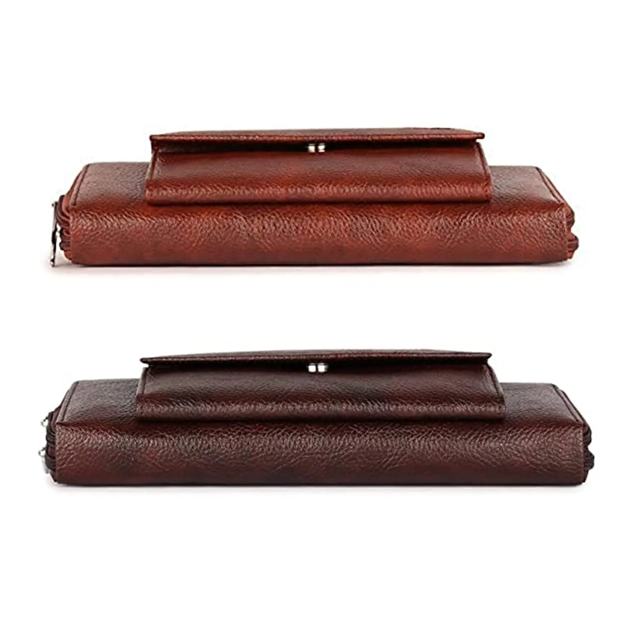 THE CLOWNFISH Combo of 2 Womens Wallets Ladies Purse Handbag Clutch Bag (Rust, Dark Brown)