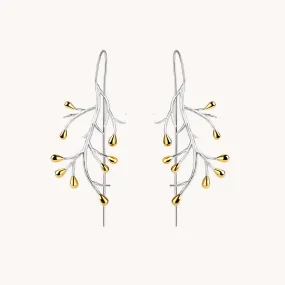 Tree Branch Drop Earrings W.