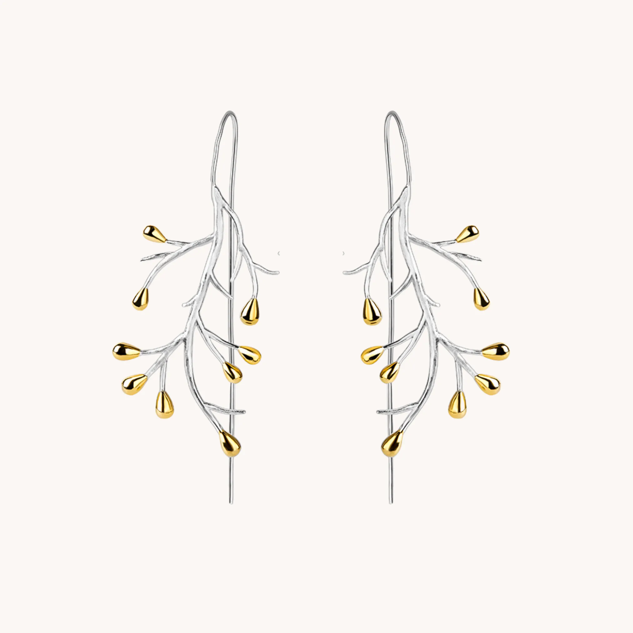 Tree Branch Drop Earrings W.