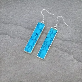 Turquoise bar earrings