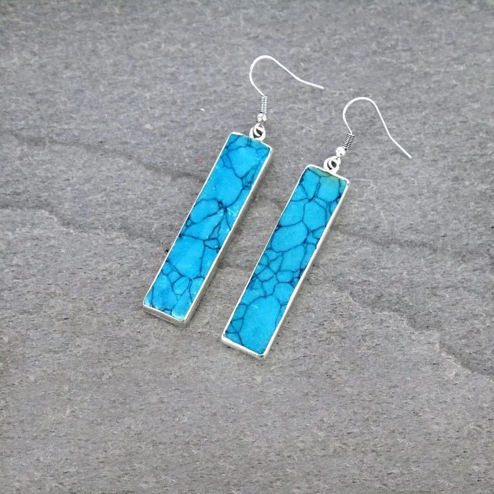 Turquoise bar earrings