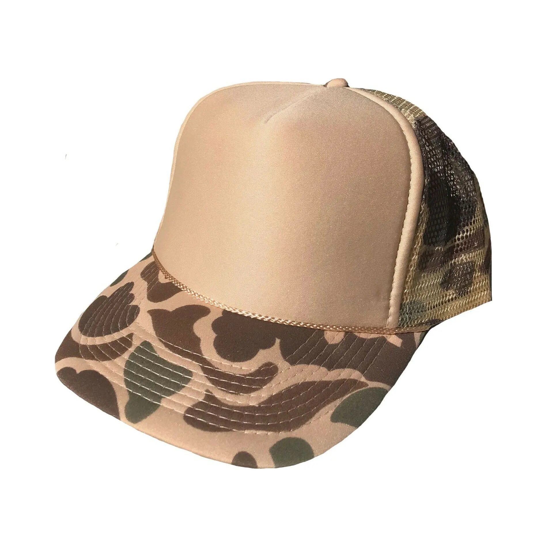 Two Tone Camo Hunting Trucker Baseball Foam Mesh Hats Caps For Outdoors Travel