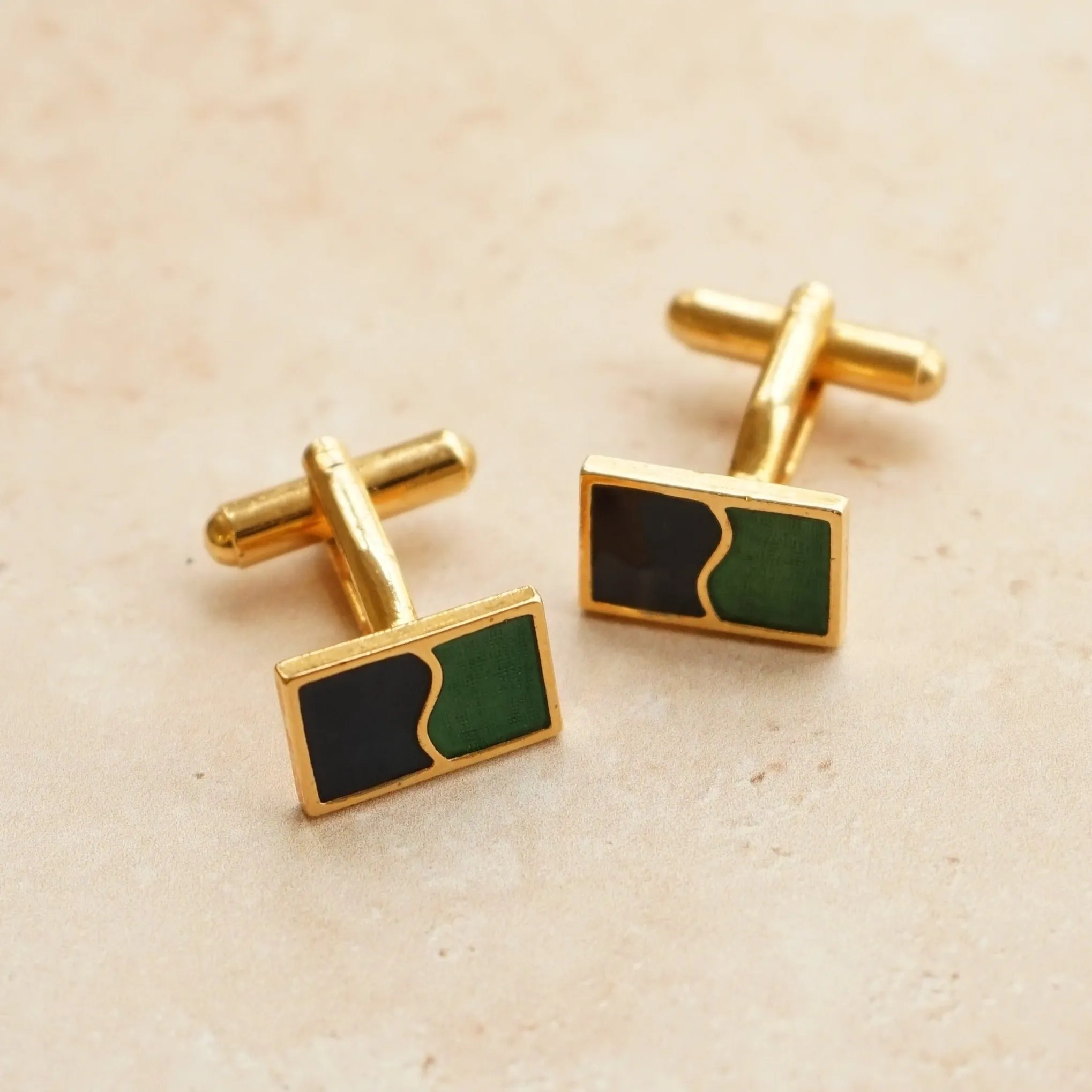 Vintage Enamel Rectangle Cufflinks