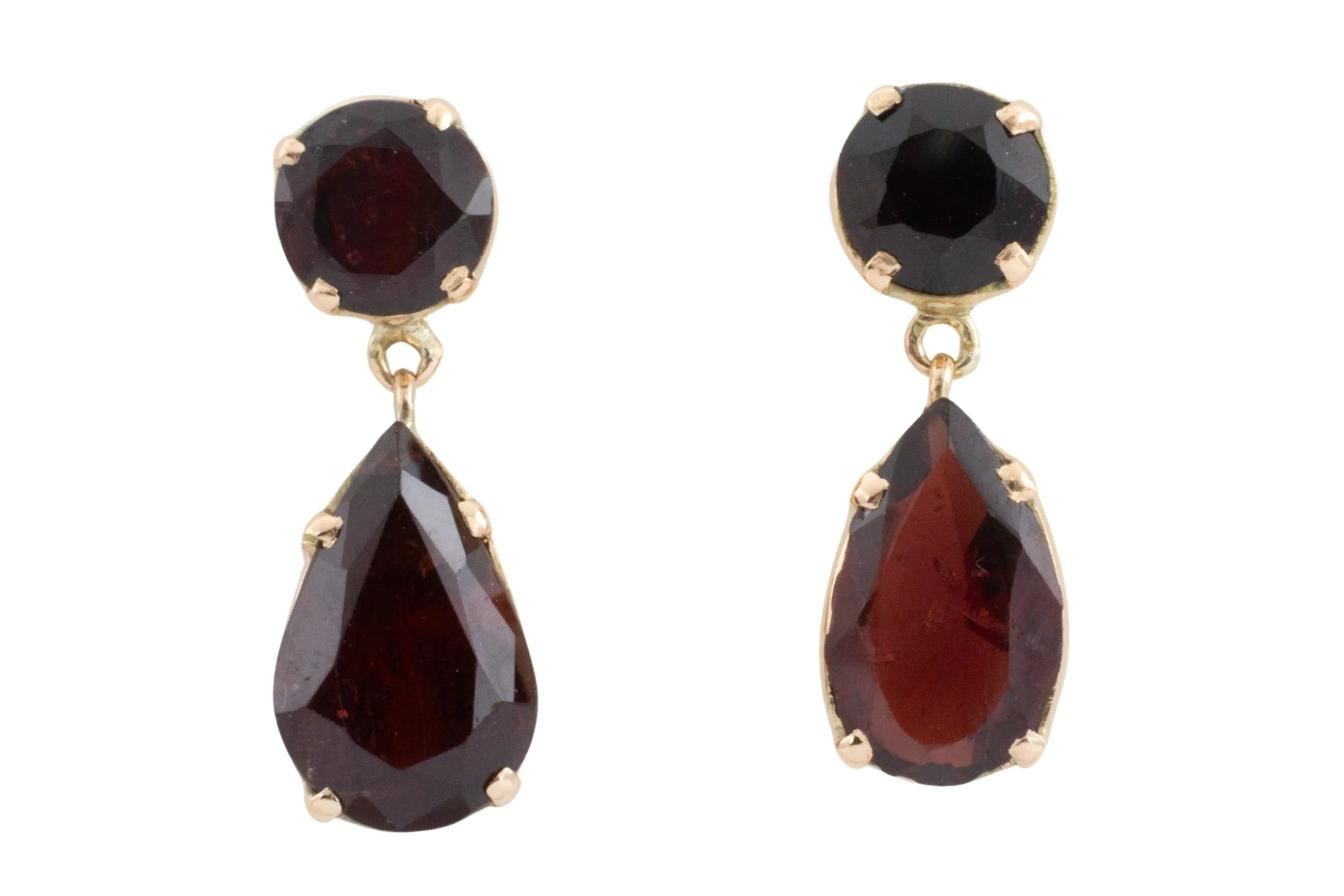 Vintage garnet pendant earrings