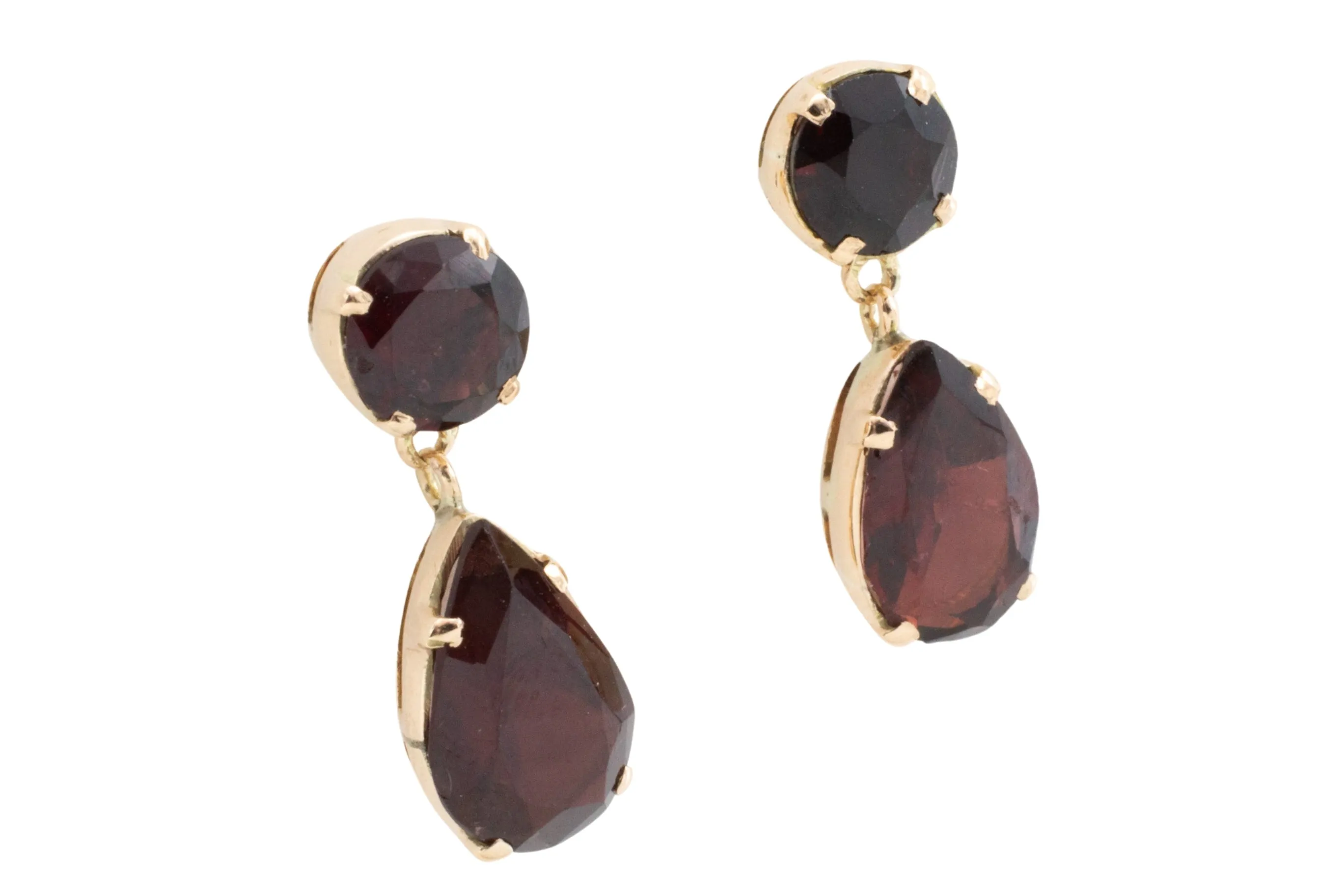 Vintage garnet pendant earrings