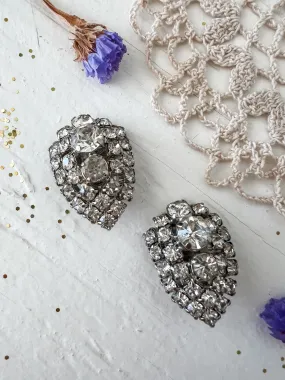 Vintage Rhinestone Clip-On Earrings